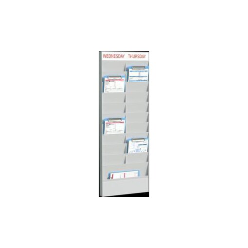 Büroplaner,Anbaumodul,20 Fächer,HxBxT 976x353x44mm,10 Namenskartenfächer
