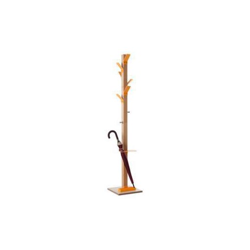 Garderobenständer, 6 Mantel-/2 Taschenhaken, Schirmhalter/Tropfmulde