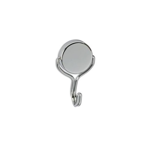 Hakenmagnet, Neodym-Magnet, Ø 38, 5mm, hellsilber, Haftkraft 30kg