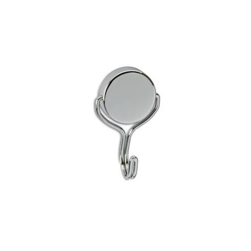 Hakenmagnet, Neodym-Magnet, Ø 38, 5mm, hellsilber, Haftkraft 30kg