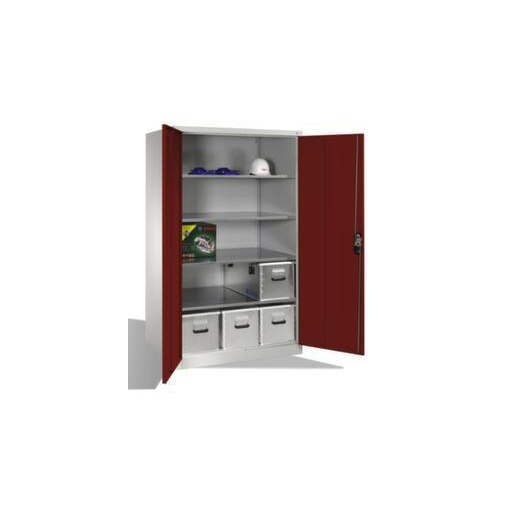 Universalschrank, HxBxT 1950x1200x800mm, Korpus RAL7035, Front RAL5010