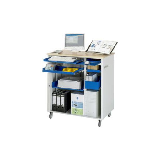 PC-Schrank, HxBxT 1100x1030x660mm, Steckdosenleiste m. Schalter