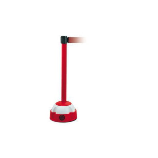 Gurtwarnständer,m. 1 Gurt(en),LxB 4m x50mm,Pfosten Ø 60mm,Gurt rot/weiß