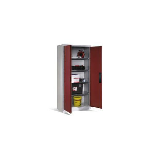 Universalschrank, HxBxT 1950x800x500mm, Korpus RAL7035, Front RAL5010