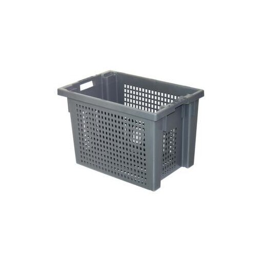 Euronorm-Drehstapelbehälter, HxLxB 400x600x400mm, 70l, PE, grau
