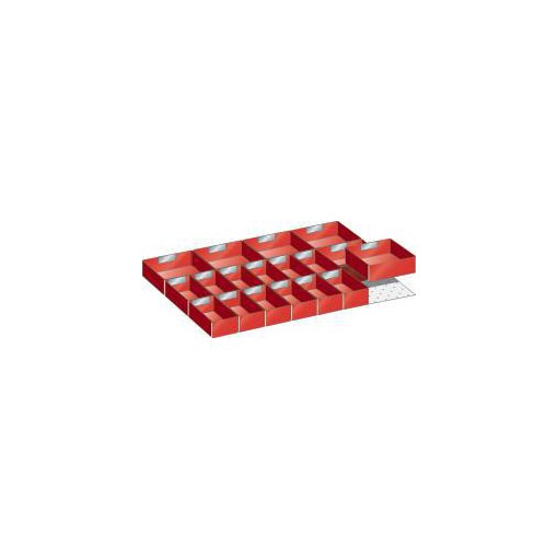 Einsatzkasten-Set, 18 Kästen, f. Front H 75mm Schublade 27x36 E