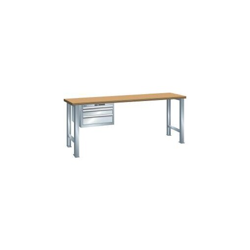 Werkbank, HxBxT 840x1500x750mm, Multiplexplatte, Lackierung RAL7035
