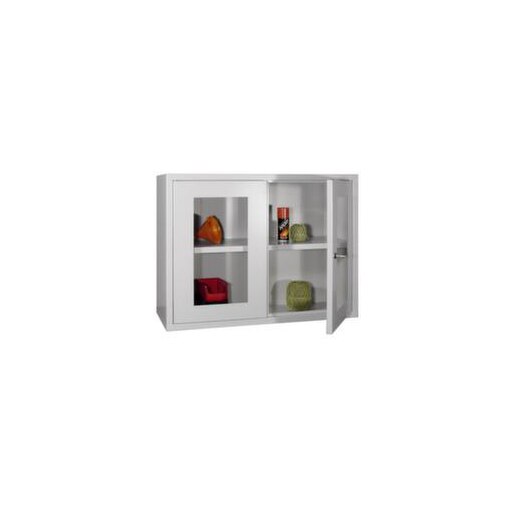 Wandschrank,HxBxT 600x800x300mm,Sichtfenstertür,1xStahlboden,Zyl.-Schl.