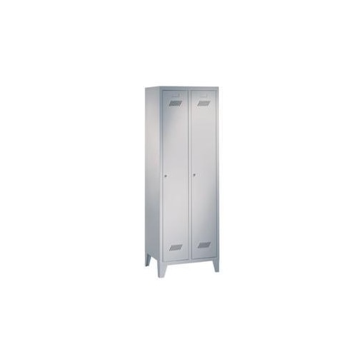 Abteilschrank, HxBxT 1850x600x500mm, 2 Abt., RAL7035, Front RAL7035