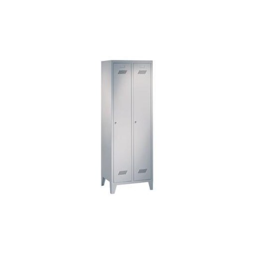 Abteilschrank, HxBxT 1850x600x500mm, 2 Abt., RAL7035, Front RAL7035