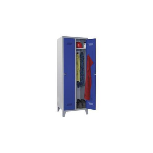 Abteilschrank, HxBxT 1850x600x500mm, 2 Abt., RAL7035, Front RAL5010