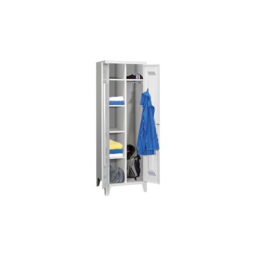 Kleider-/Wäscheschrank, HxBxT 1850x600x500mm, RAL7035, Front RAL7035