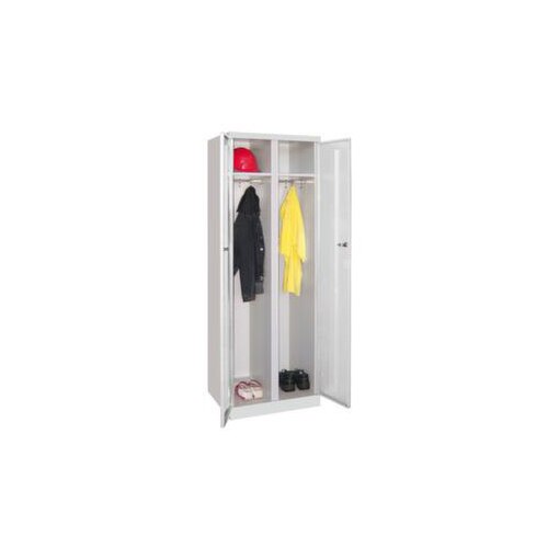 Kleider-/Wäscheschrank, HxBxT 1800x600x500mm, RAL7035, Front RAL7035