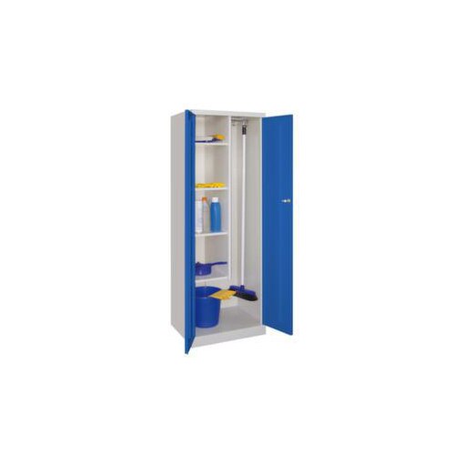 Putzmittelschrank, HxBxT 1800x600x500mm, RAL7035, Front RAL5010
