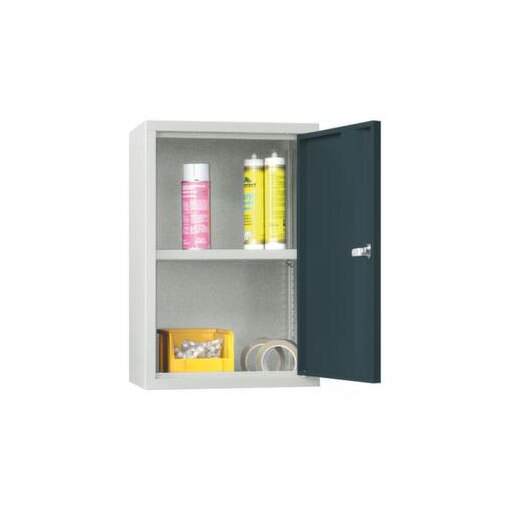 Wandschrank, HxBxT 600x400x300mm, Flügeltür, RAL7035, Front RAL7016