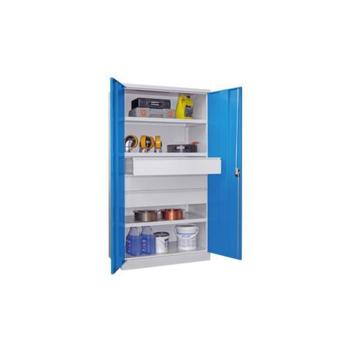 Systemschrank,HxBxT 1950x1040x630mm,3xStahlboden,RAL7035,Front RAL5012