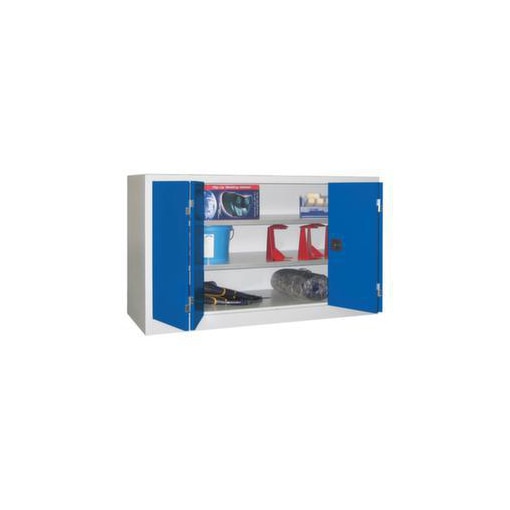 Großraum-Falttürenschrank, HxBxT 1000x1500x500mm, RAL7035, Front RAL5010