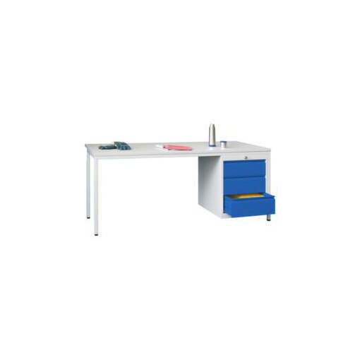 Meisterschreibtisch, HxBxT 720x1700x800mm, RAL7035, Front RAL5010