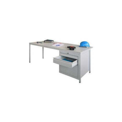 Meisterschreibtisch, HxBxT 720x1700x800mm, RAL7035, Front RAL7035