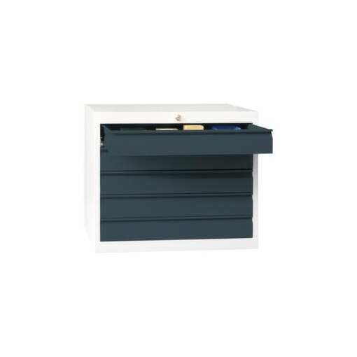 Schubladenschrank, HxBxT 600x715x600mm, RAL7035, Front RAL7016