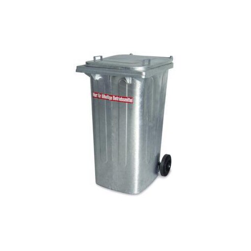 Mülltonne, 240l, HxBxT 1060x580x730mm, Deckel Stahl, Korpus feuerverzinkt