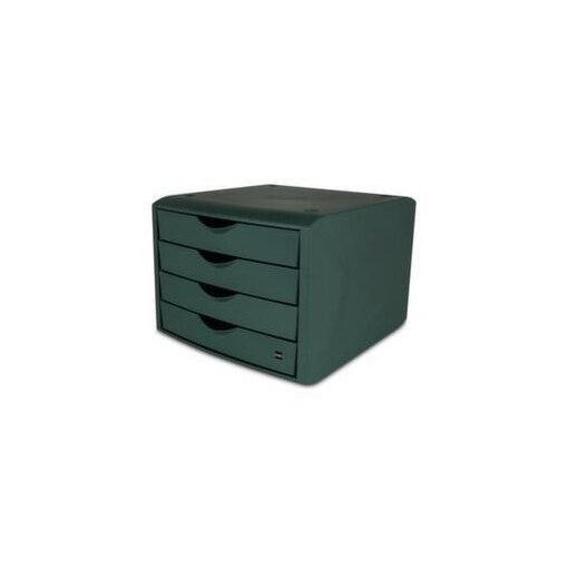 Schubladenbox, 4xDIN A4, HxBxT 215x265x332mm, Kunststoff, grün