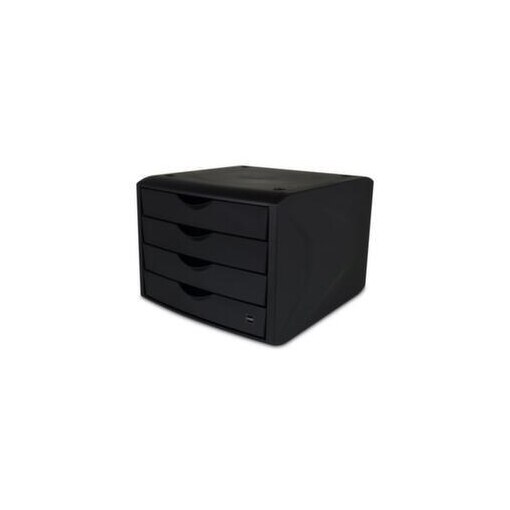 Schubladenbox, 4xDIN A4, HxBxT 215x265x332mm, Kunststoff, schwarz