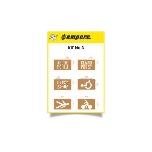 Schablonenset Buchstaben/Symbole,f. Bodenmarkiergerät,Spezialkarton,geölt