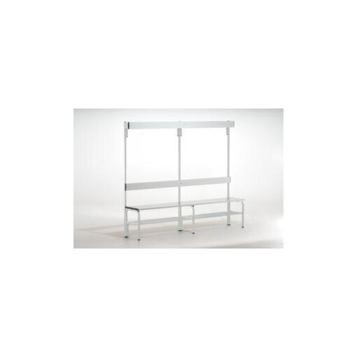 Umkleidebank, HxLxT 1670x1500x375mm, Aluleisten, RAL9006