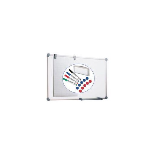 Whiteboard, HxB 900x1200mm, kunststoffbeschichtet, magnethaftend, Stahl
