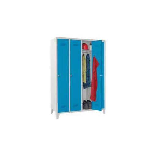 Abteilschrank, HxBxT 1850x1200x500mm, 4 Abt., RAL7035, Front RAL5012