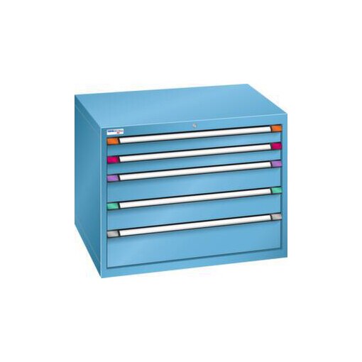 Schubladenschrank, HxBxT 800x1005x695mm, RAL5012, Front RAL5012