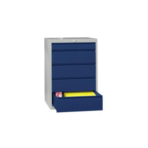 Schubladenschrank, HxBxT 1000x715x600mm, RAL7035, Front RAL5010