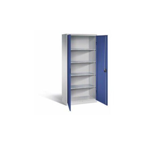 Universalschrank,HxBxT 1950x890x415mm,4xStahlboden,Zylinderschloss,Sockel