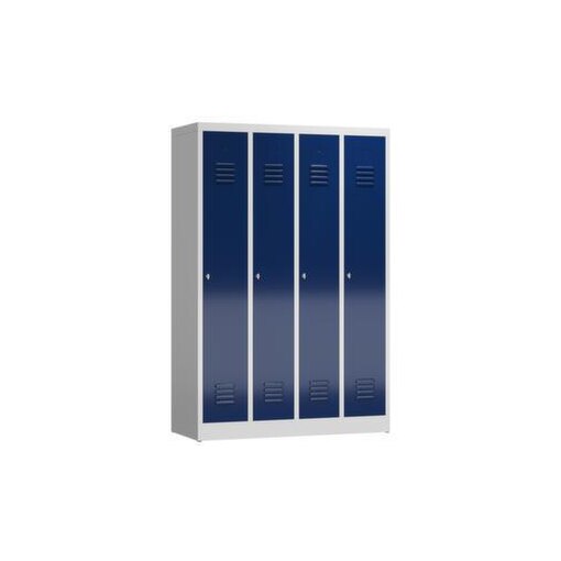 Garderobenschrank,HxBxT 1800x1185x500mm,4 Abt.,Abt. B 295mm,Drehriegel