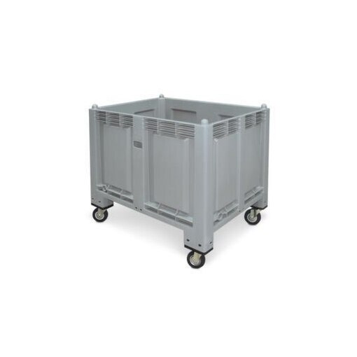 Großbehälter, HxLxB 1000x800x1200mm, 550l, PP, grau, Wände geschlossen