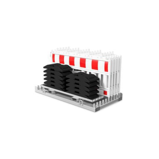 Schrankenzaun-Set, 10 Zaunelemente, 11 Fußplatten, HxL 1250x2250mm