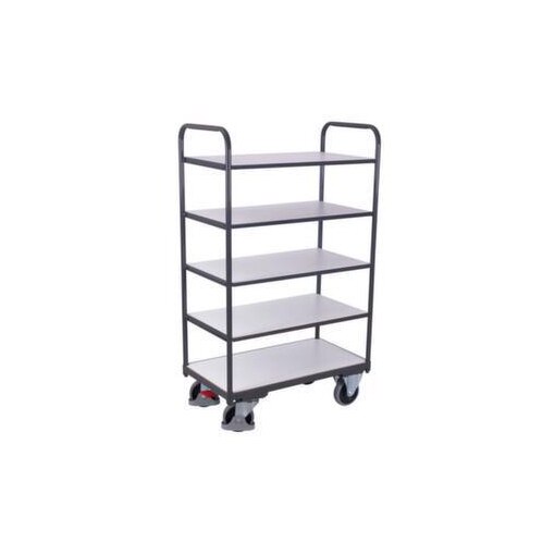 ESD-Etagenwagen,Tragl. 250kg,5 Etage(n),Ladefl. LxB 985x490mm,Holzetage