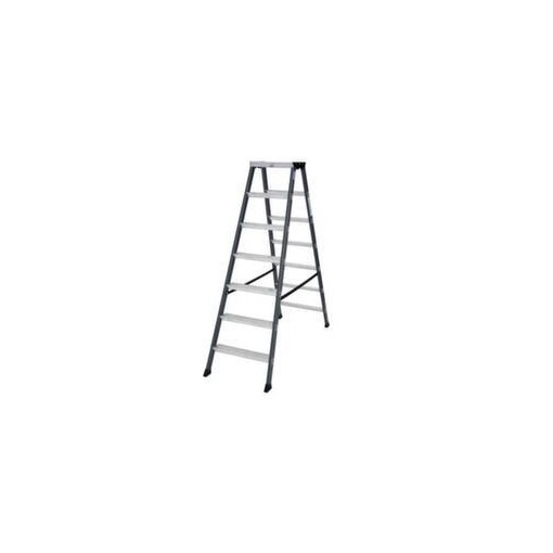 Stufen-Doppelleiter,beidseitig,2x7 Stufen,Stand H 1,05m,Holm L 1,6m,Alu