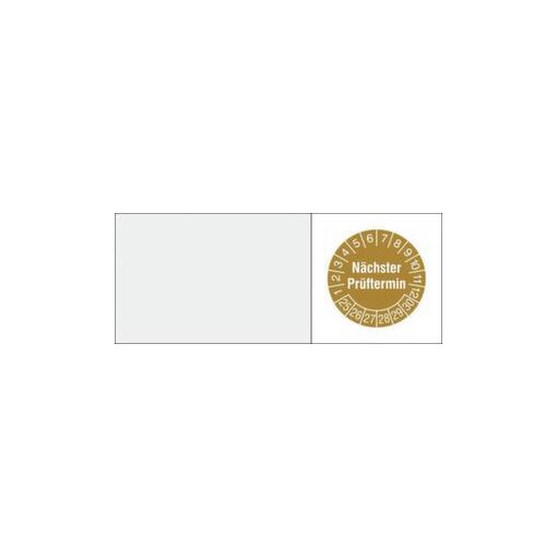 Kabelprüfplakette, nächste Prüfung, Aufkleber, Jahresfarbe 2025-gold